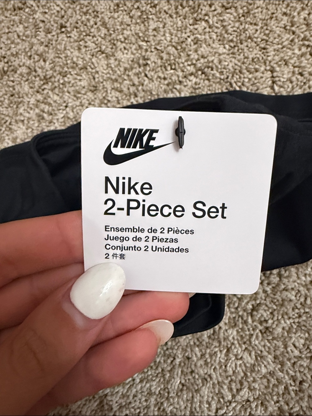 Nike Cream Logo Tee with Black Athletic Skort - Kids - Picture 6 of 6